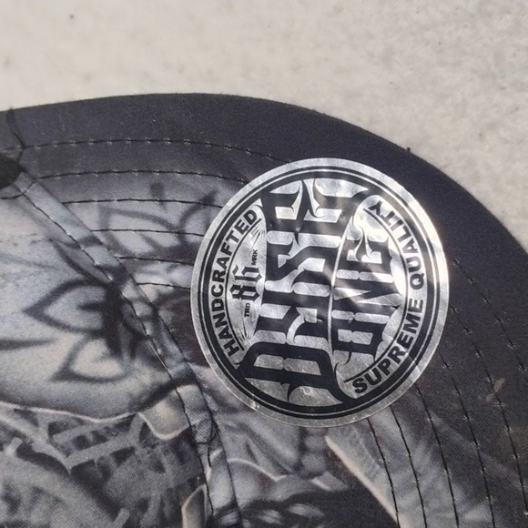 Dyse One Hat Ball Cap Strap Snap Back Black Gray Girl Bullets Mens One Size New - Picture 2 of 7